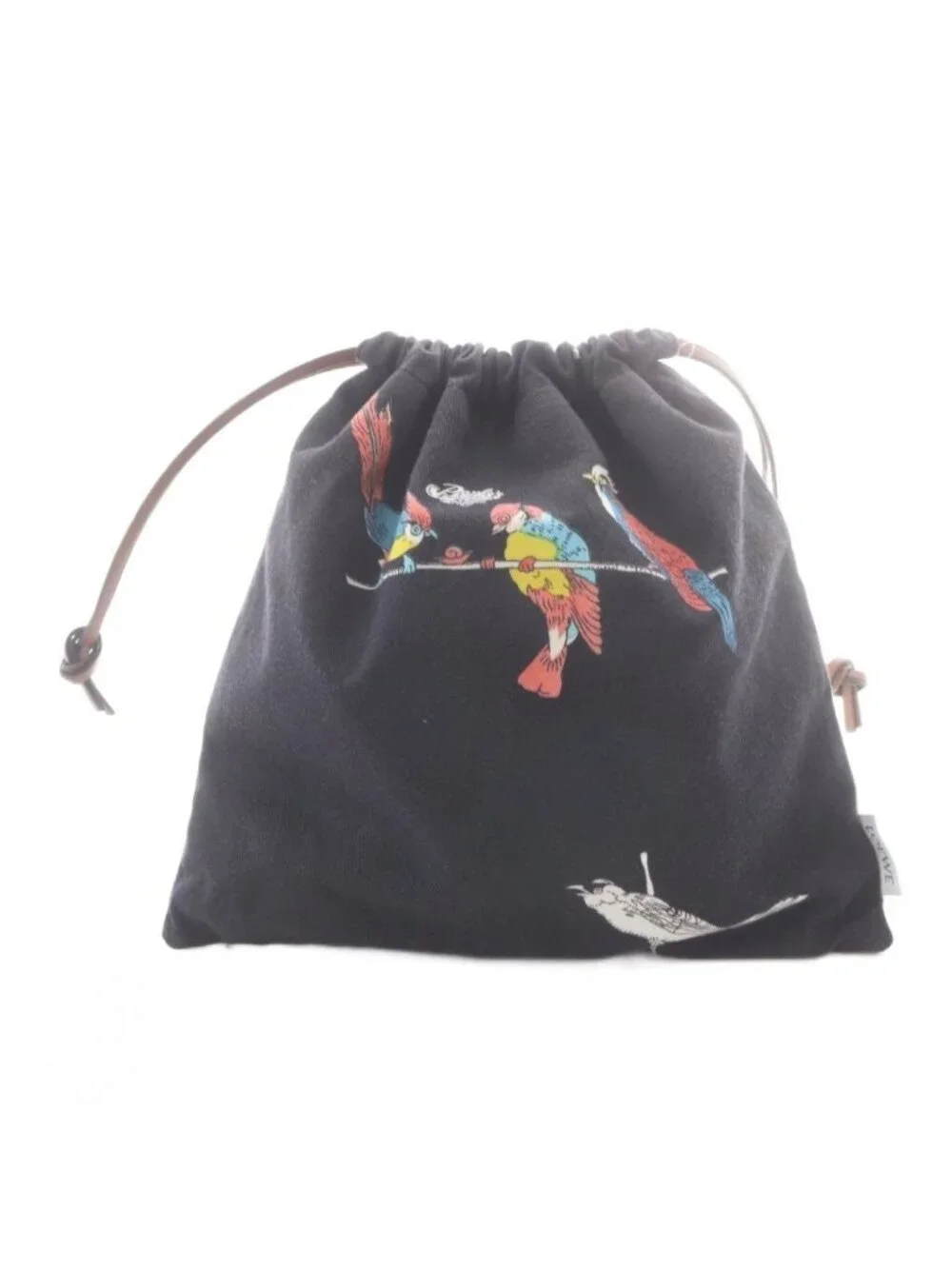 Loewe Paulas Ibiza Drawstring Pouch White Black